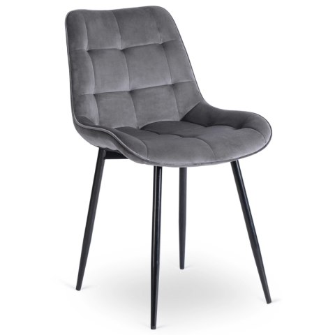 Krzesło CHRIS Szare Welurowe