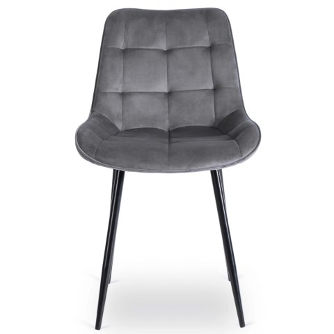 Krzesło CHRIS Szare Welurowe