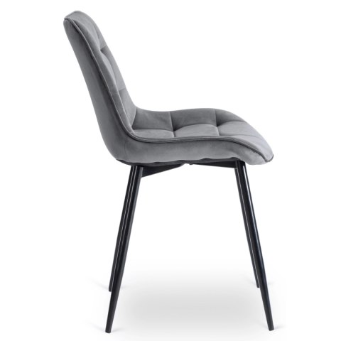 Krzesło CHRIS Szare Welurowe