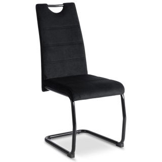 Krzesło LOPEZ Czarne Welurowe