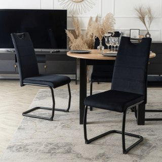 Krzesło LOPEZ Czarne Welurowe