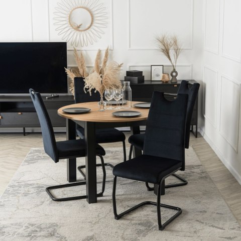 Krzesło LOPEZ Czarne Welurowe