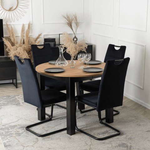 Krzesło LOPEZ Czarne Welurowe