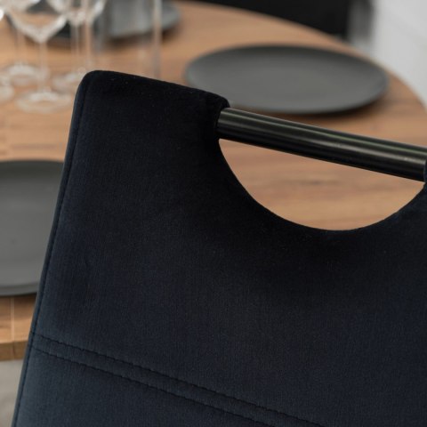 Krzesło LOPEZ Czarne Welurowe