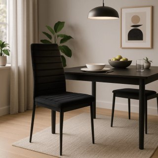 Krzesło NARIS Czarne Welurowe