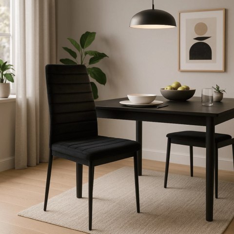 Krzesło NARIS Czarne Welurowe