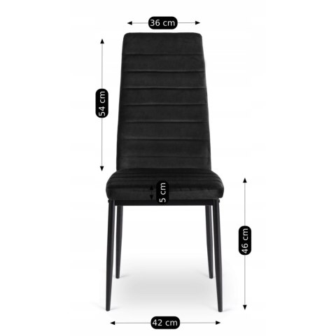 Krzesło NARIS Czarne Welurowe