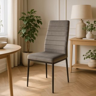 Krzesło NARIS Szare Welurowe