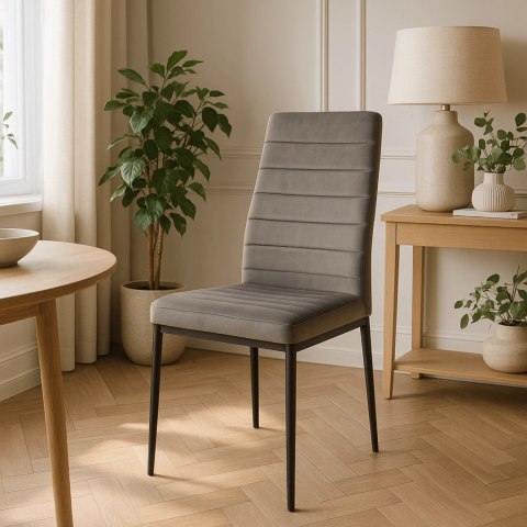 Krzesło NARIS Szare Welurowe