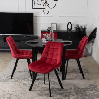 Krzesło Tapicerowane do Salonu RICK Bordowe Welurowe Nowoczesne Loft