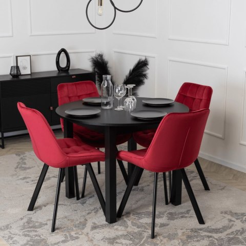 Krzesło Tapicerowane do Salonu RICK Bordowe Welurowe Nowoczesne Loft