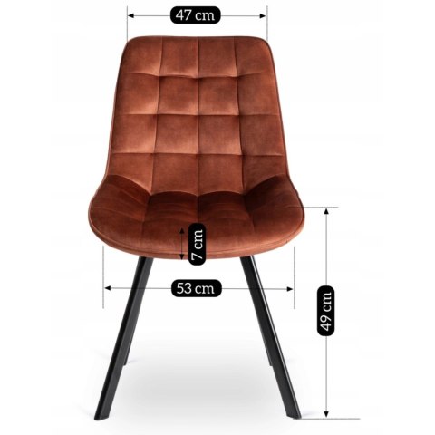 Krzesło RICK Rude Welurowe