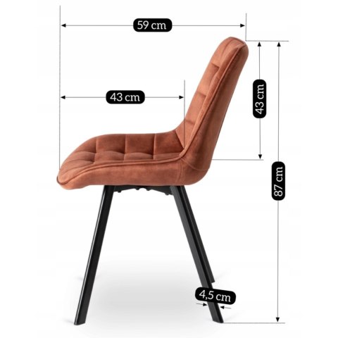 Krzesło RICK Rude Welurowe