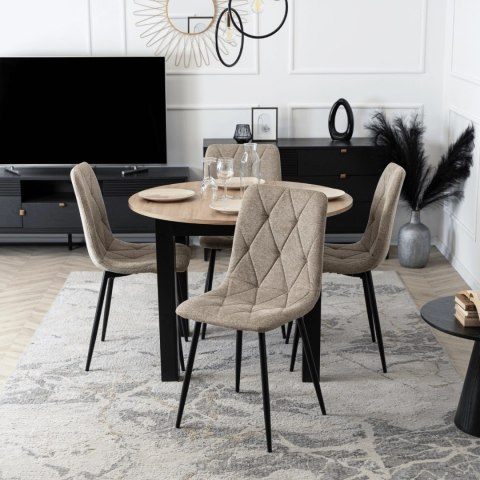 Krzesło Tapicerowane do Salonu ROBIN 2 Beżowe Nowoczesne Loft