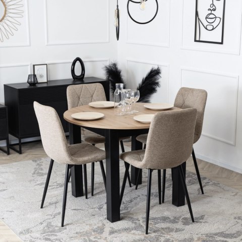 Krzesło Tapicerowane do Salonu ROBIN 2 Beżowe Nowoczesne Loft