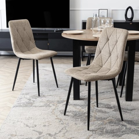 Krzesło Tapicerowane do Salonu ROBIN 2 Beżowe Nowoczesne Loft