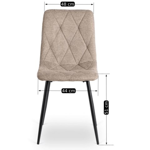 Krzesło Tapicerowane do Salonu ROBIN 2 Beżowe Nowoczesne Loft
