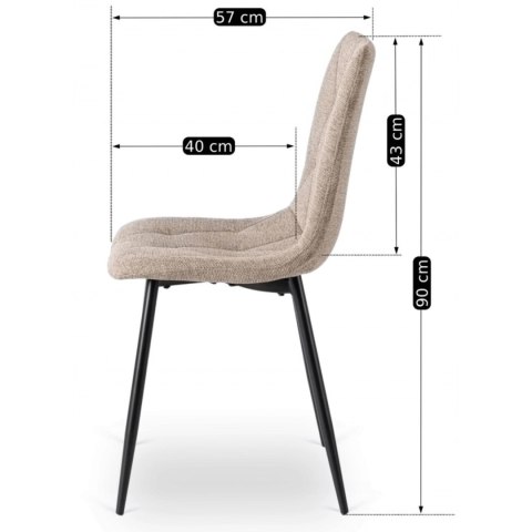 Krzesło Tapicerowane do Salonu ROBIN 2 Beżowe Nowoczesne Loft