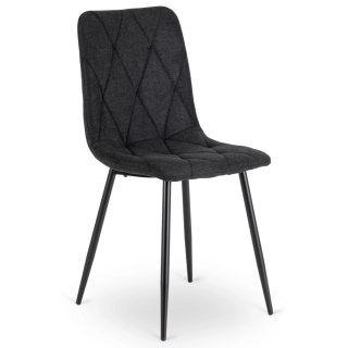 Krzesło Tapicerowane do Salonu ROBIN 2 Czarne Nowoczesne Loft