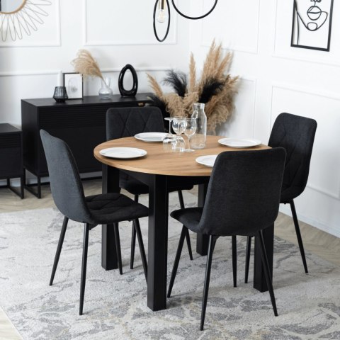 Krzesło Tapicerowane do Salonu ROBIN 2 Czarne Nowoczesne Loft