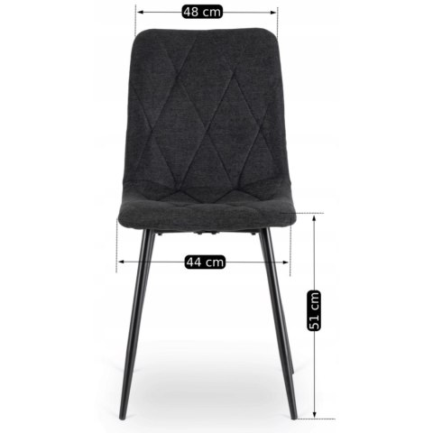 Krzesło Tapicerowane do Salonu ROBIN 2 Czarne Nowoczesne Loft