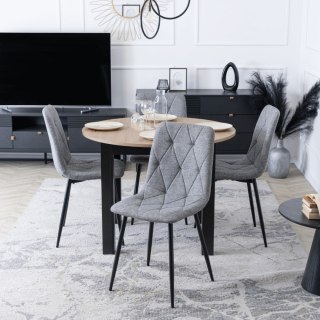 Krzesło Tapicerowane do Salonu ROBIN 2 Szare Nowoczesne Loft