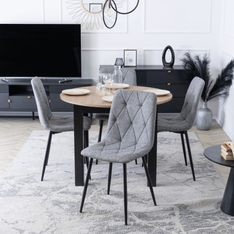 Krzesło Tapicerowane do Salonu ROBIN 2 Szare Nowoczesne Loft