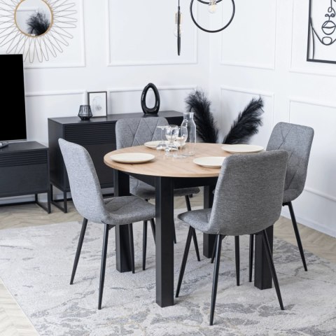 Krzesło Tapicerowane do Salonu ROBIN 2 Szare Nowoczesne Loft