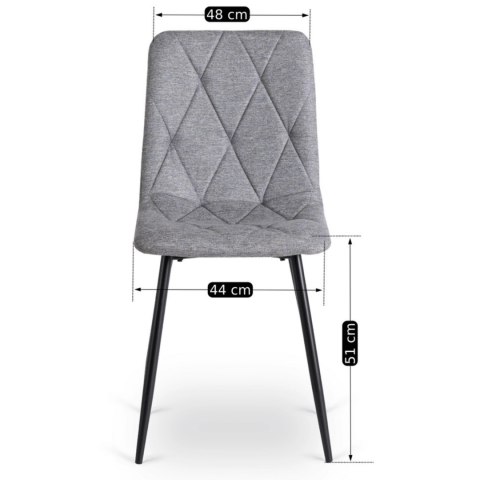 Krzesło Tapicerowane do Salonu ROBIN 2 Szare Nowoczesne Loft
