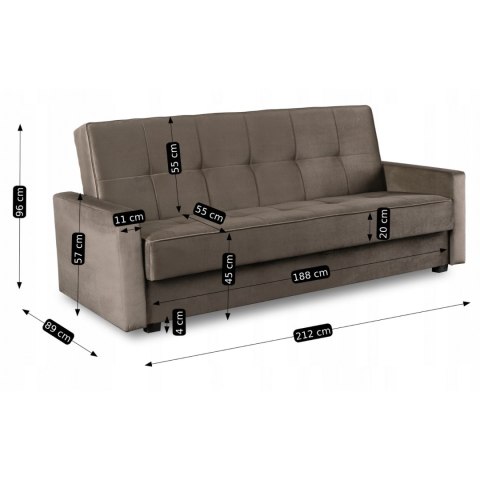 Sofa Rozkładana ALUNA Beżowa