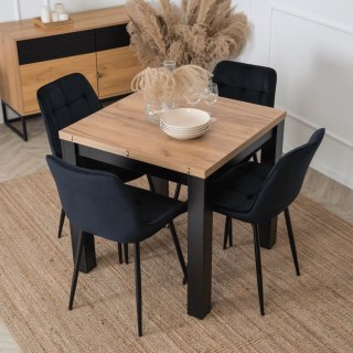 Stół MAX Rozkładany 80-160 cm Dąb Craft/Czarny