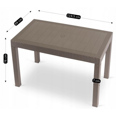 Stół Ogrodowy FARGO Brązowy