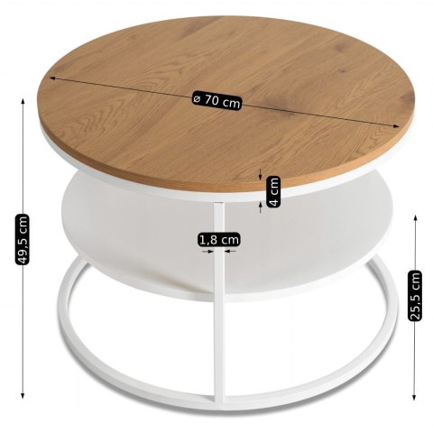 Stolik BEST Dąb/Biały