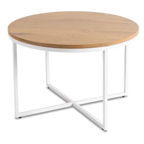 Stolik HANTEL Dąb Złoty/Biały