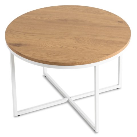 Stolik HANTEL Dąb Złoty/Biały