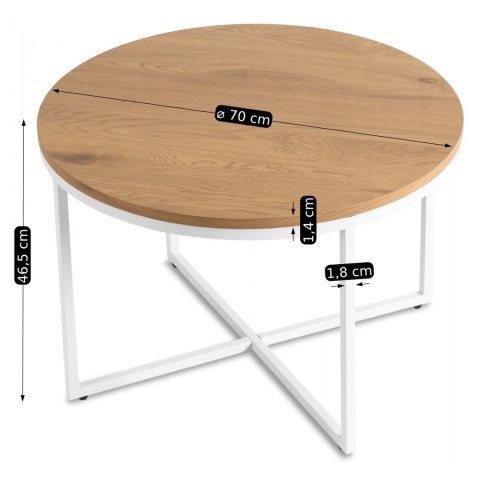 Stolik HANTEL Dąb Złoty/Biały