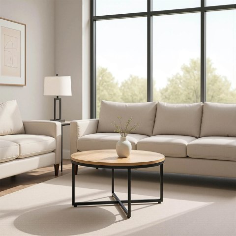 Stolik HANTEL Dąb Złoty/Czarny