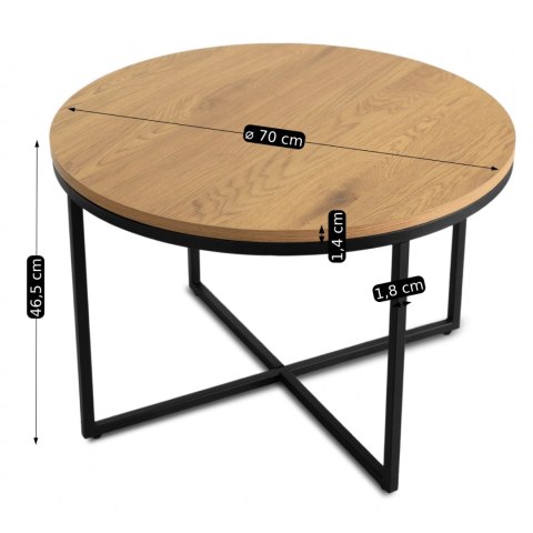 Stolik HANTEL Dąb Złoty/Czarny