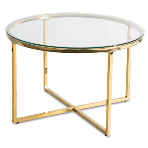 Stolik Szklany FLIP Transparentny/Złoty
