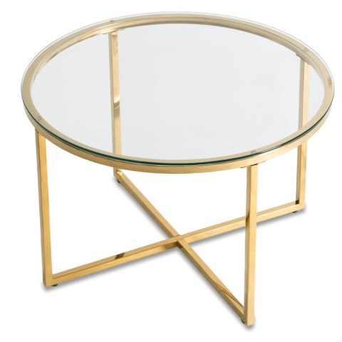 Stolik Szklany FLIP Transparentny/Złoty