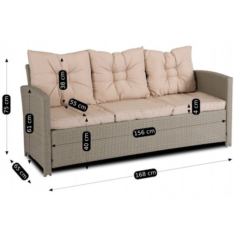 Zestaw Mebli Ogrodowych COLORADO Beżowy