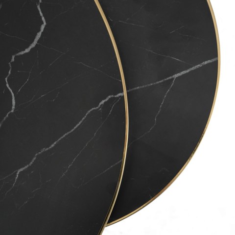 Zestaw Stolików ARON Czarny Marmur/Złoty