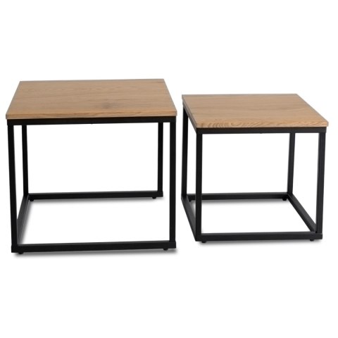 Zestaw Stolików CARMI Dąb Złoty/Czarny