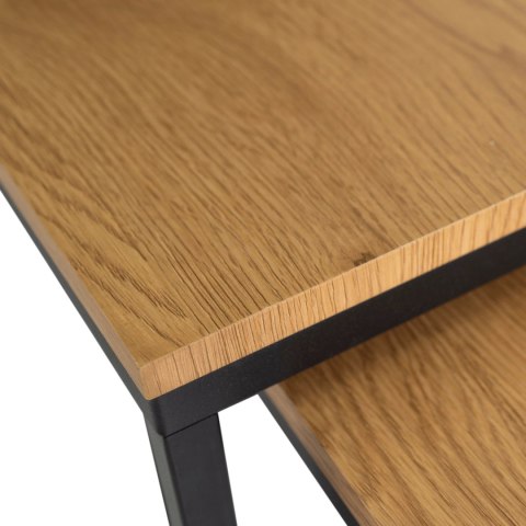 Zestaw Stolików CARMI Dąb Złoty/Czarny