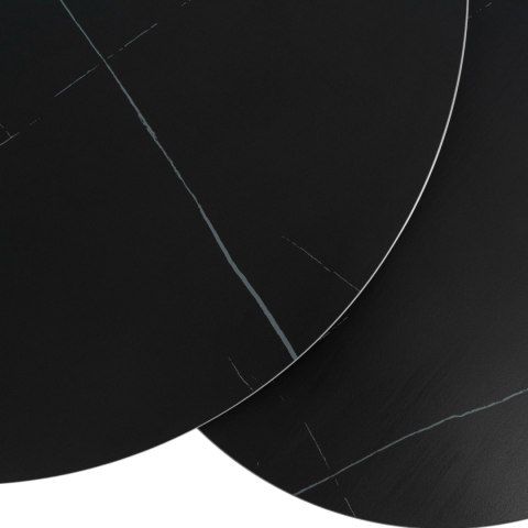 Zestaw Stolików Ceramicznych JERRY Czarny Marmur/Czarny