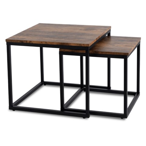 Zestaw Stolików RIS Dąb Rustykalny/Czarny