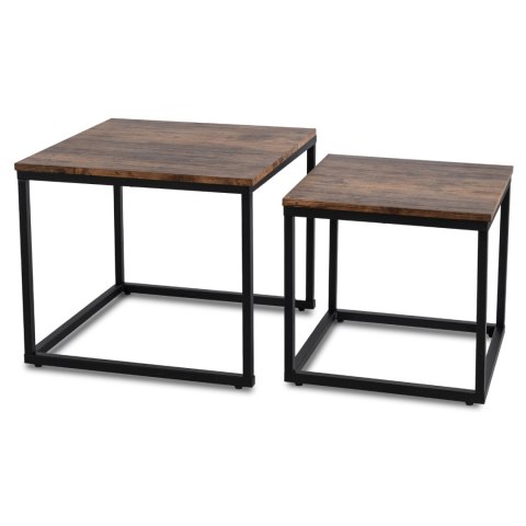 Zestaw Stolików RIS Dąb Rustykalny/Czarny