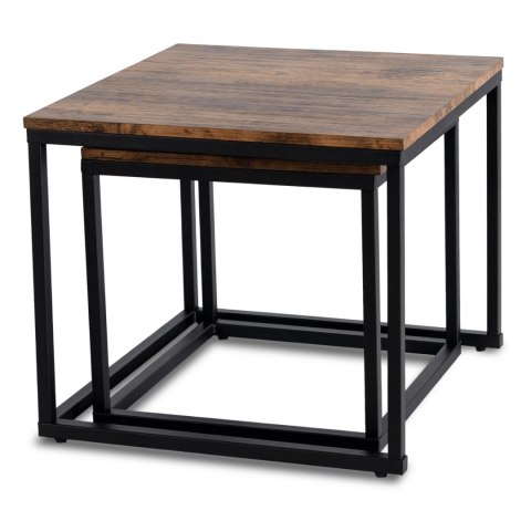 Zestaw Stolików RIS Dąb Rustykalny/Czarny