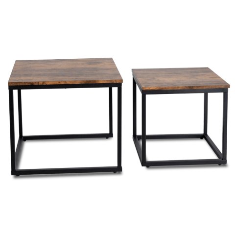 Zestaw Stolików RIS Dąb Rustykalny/Czarny