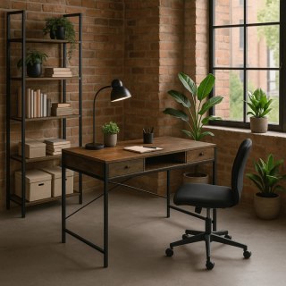 Biurko STEP 123 cm Brązowe/Czarne